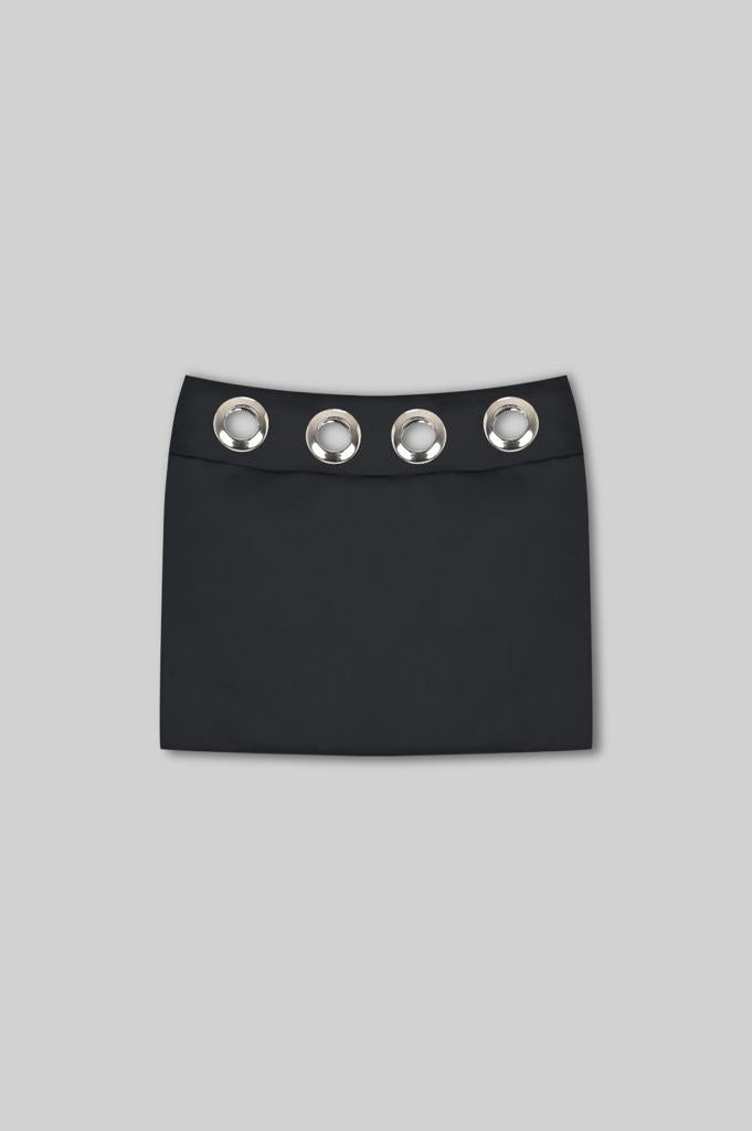 Noire Mini Skirt With Belt Detail